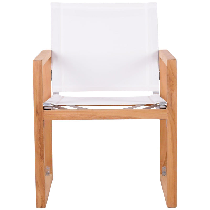 Meridian Tulum Off White Water Resistant Fabric Outdoor Patio Dining Arm Chair IMAGE 4