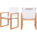 Meridian Tulum Off White Water Resistant Fabric Outdoor Patio Dining Arm Chair IMAGE 9