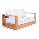 Meridian Tulum Off White Water Resistant Fabric Outdoor Loveseat IMAGE 7