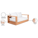 Meridian Tulum Off White Water Resistant Fabric Outdoor Loveseat IMAGE 8