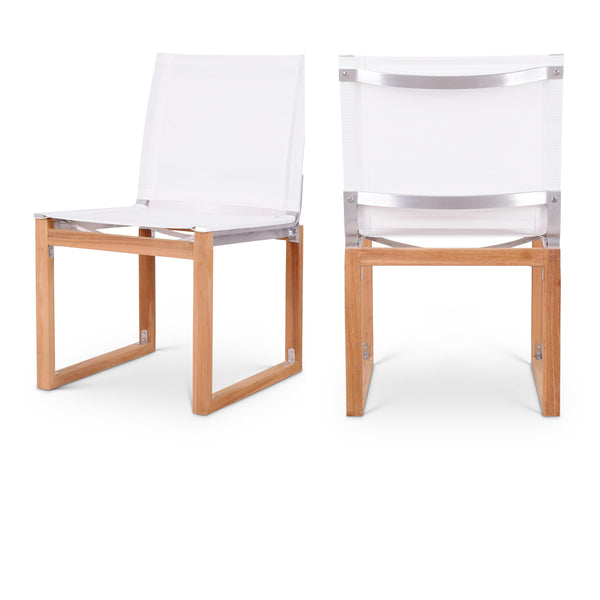 Meridian Tulum Off White Water Resistant Fabric Outdoor Patio Dining Side Chair IMAGE 1