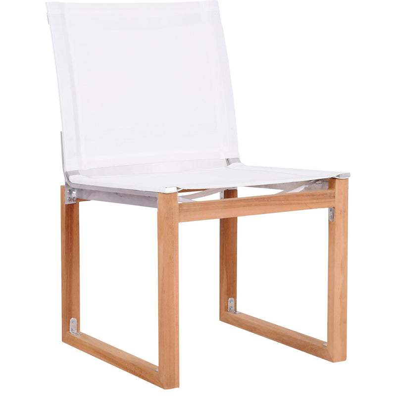 Meridian Tulum Off White Water Resistant Fabric Outdoor Patio Dining Side Chair IMAGE 3