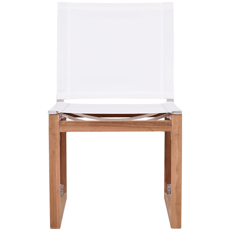 Meridian Tulum Off White Water Resistant Fabric Outdoor Patio Dining Side Chair IMAGE 4
