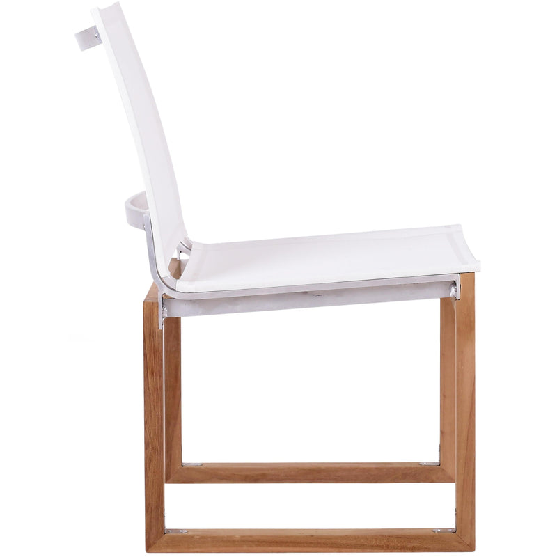 Meridian Tulum Off White Water Resistant Fabric Outdoor Patio Dining Side Chair IMAGE 5