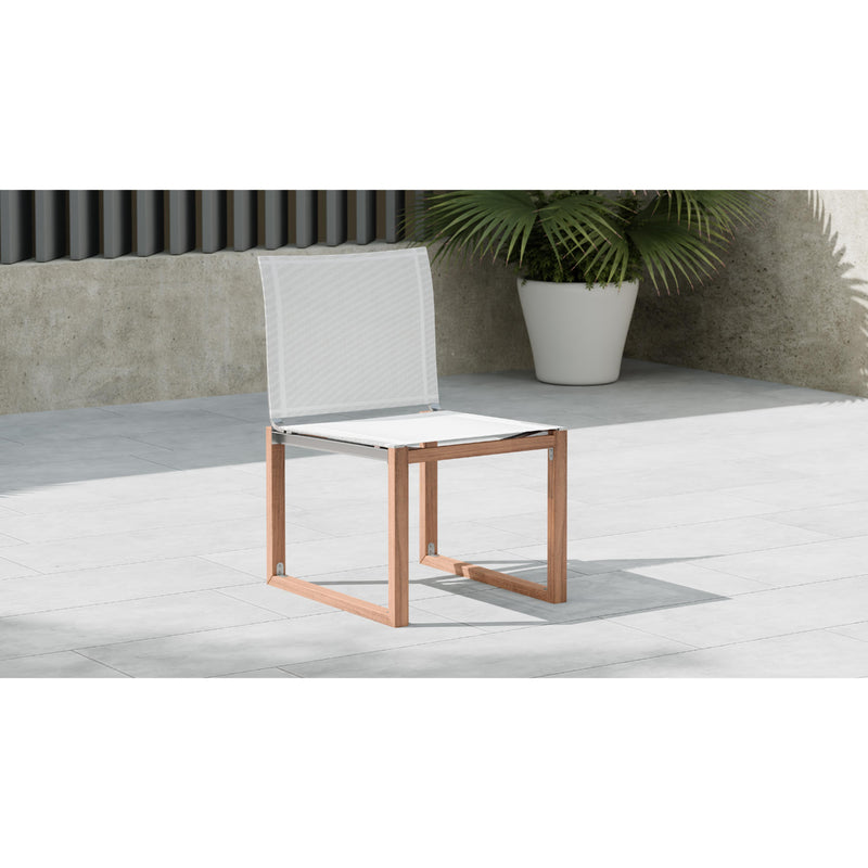 Meridian Tulum Off White Water Resistant Fabric Outdoor Patio Dining Side Chair IMAGE 7