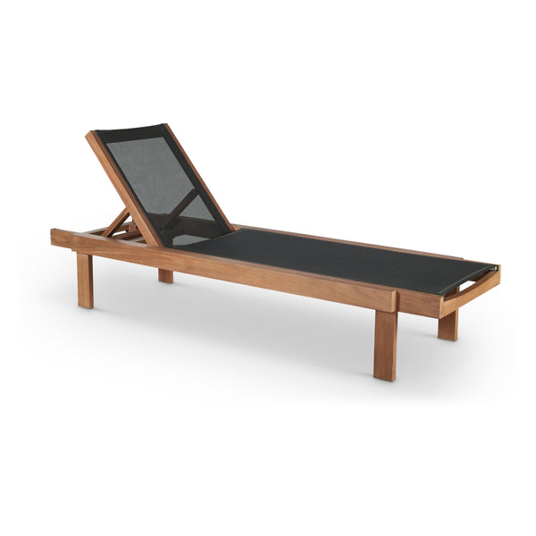 Meridian Tulum Black Water Resistant Fabric Outdoor Patio Lounger IMAGE 1