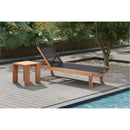 Meridian Tulum Black Water Resistant Fabric Outdoor Patio Lounger IMAGE 2