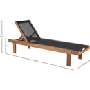 Meridian Tulum Black Water Resistant Fabric Outdoor Patio Lounger IMAGE 7