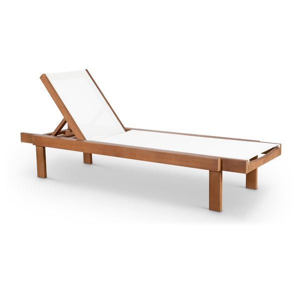 Meridian Tulum Off White Water Resistant Fabric Outdoor Patio Lounger IMAGE 1