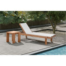 Meridian Tulum Off White Water Resistant Fabric Outdoor Patio Lounger IMAGE 2