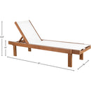 Meridian Tulum Off White Water Resistant Fabric Outdoor Patio Lounger IMAGE 7