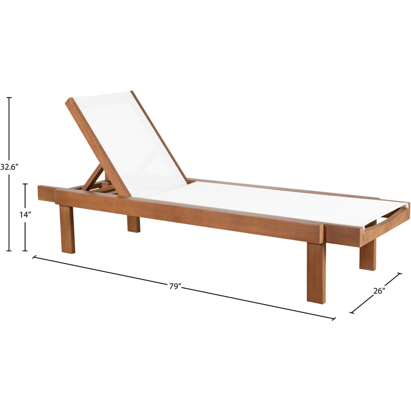 Meridian Tulum Off White Water Resistant Fabric Outdoor Patio Lounger IMAGE 7