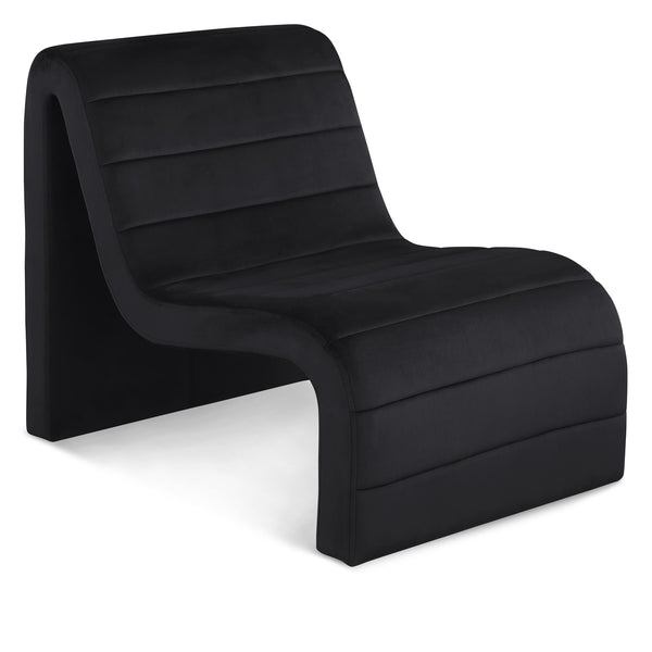 Meridian Ivy Black Velvet Accent Chair IMAGE 1