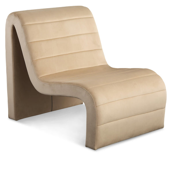 Meridian Ivy Camel Velvet Accent Chair IMAGE 1