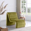 Meridian Ivy Olive Velvet Accent Chair IMAGE 2