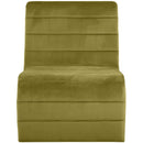 Meridian Ivy Olive Velvet Accent Chair IMAGE 4