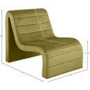 Meridian Ivy Olive Velvet Accent Chair IMAGE 8