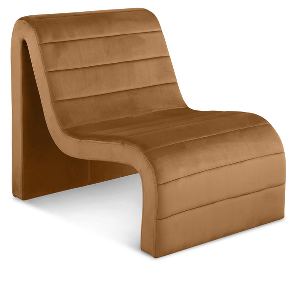 Meridian Ivy Saddle Velvet Accent Chair IMAGE 1