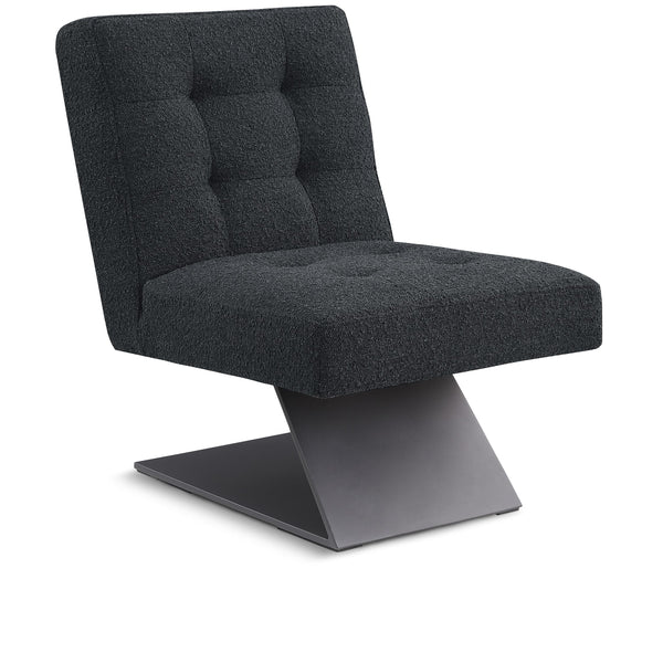 Meridian Zeal Black Boucle Fabric Accent Chair IMAGE 1
