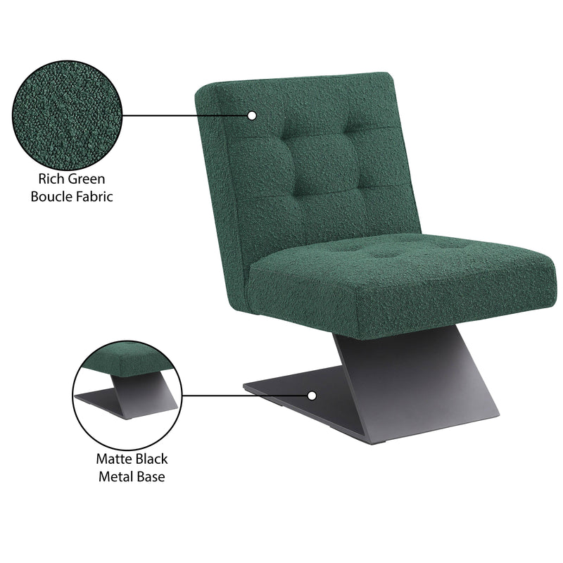 Meridian Zeal Green Boucle Fabric Accent Chair IMAGE 9