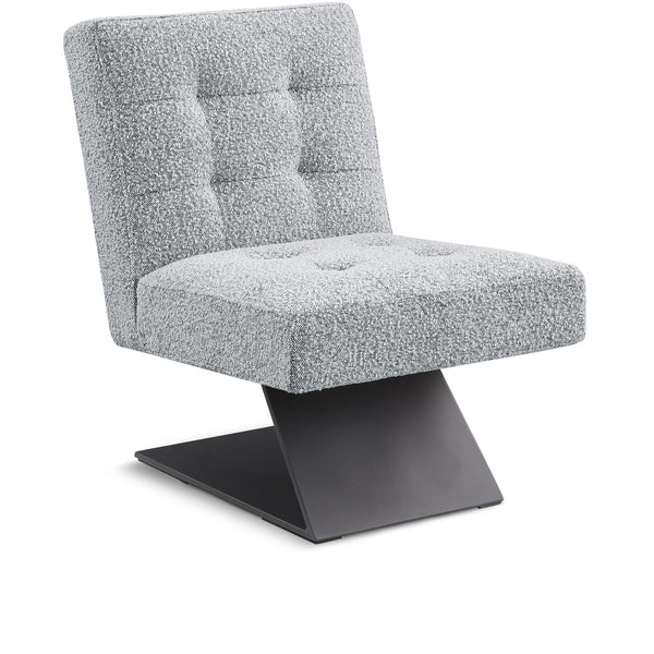 Meridian Zeal Grey Boucle Fabric Accent Chair IMAGE 1
