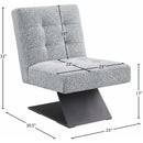 Meridian Zeal Grey Boucle Fabric Accent Chair IMAGE 8