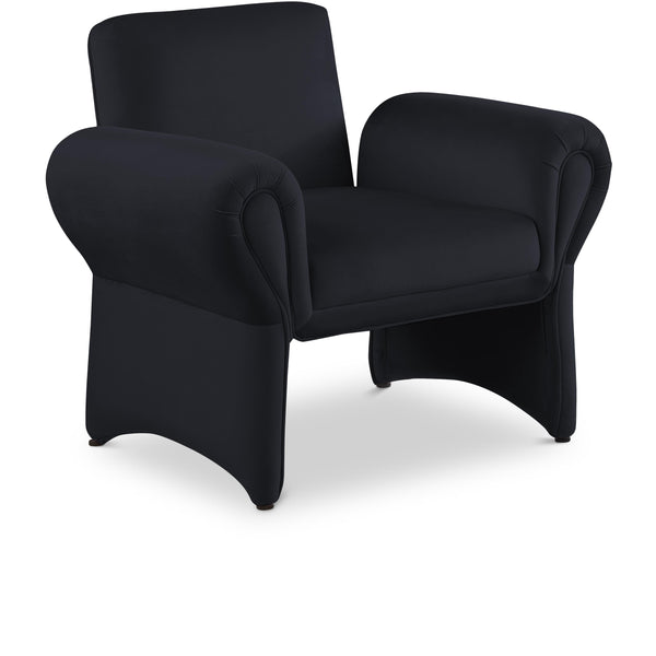 Meridian Fleurette Black Velvet Accent Chair IMAGE 1