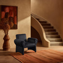 Meridian Fleurette Black Velvet Accent Chair IMAGE 2