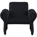 Meridian Fleurette Black Velvet Accent Chair IMAGE 4