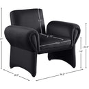 Meridian Fleurette Black Velvet Accent Chair IMAGE 8