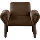 Meridian Fleurette Brown Velvet Accent Chair IMAGE 4