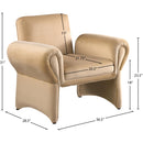 Meridian Fleurette Camel Velvet Accent Chair IMAGE 8