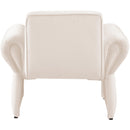 Meridian Fleurette Cream Velvet Accent Chair IMAGE 3