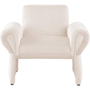 Meridian Fleurette Cream Velvet Accent Chair IMAGE 4