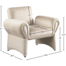 Meridian Fleurette Cream Velvet Accent Chair IMAGE 8
