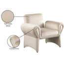 Meridian Fleurette Cream Velvet Accent Chair IMAGE 9