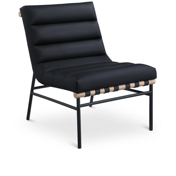 Meridian Burke Black Vegan Leather Accent Chair IMAGE 1