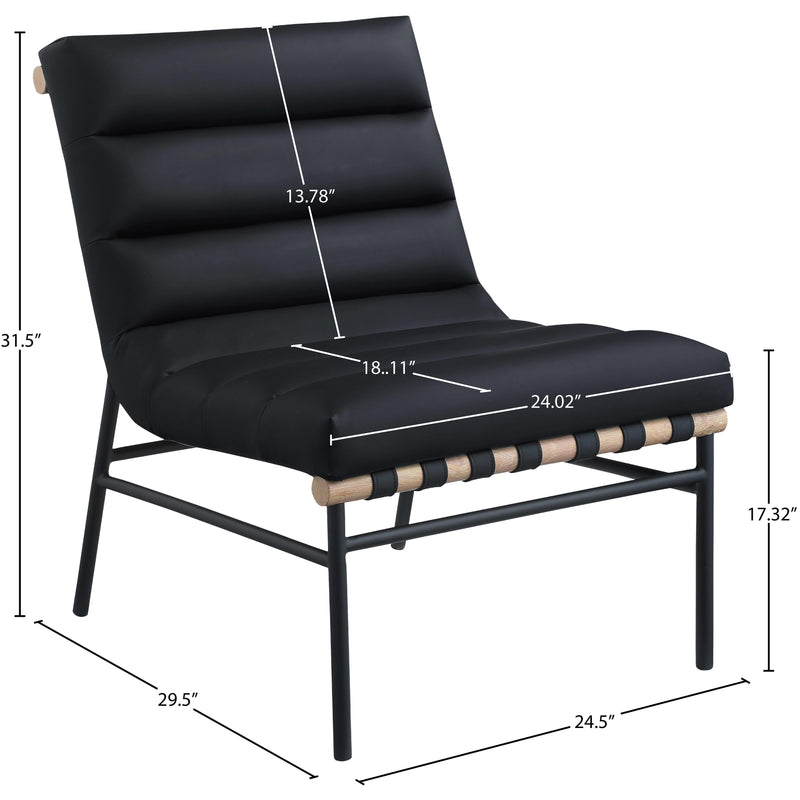 Meridian Burke Black Vegan Leather Accent Chair IMAGE 8