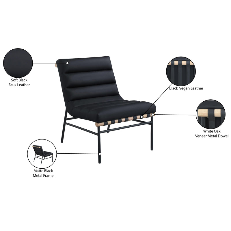 Meridian Burke Black Vegan Leather Accent Chair IMAGE 9