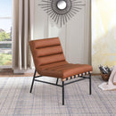 Meridian Burke Cognac Vegan Leather Accent Chair IMAGE 2