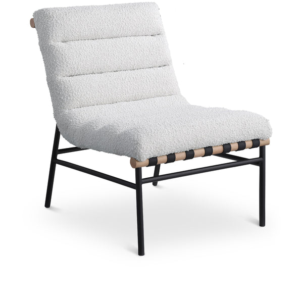 Meridian Burke Cream Boucle Fabric Accent Chair IMAGE 1