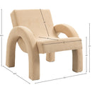 Meridian Corduroy Beige Corduroy Fabric Accent Chair IMAGE 9