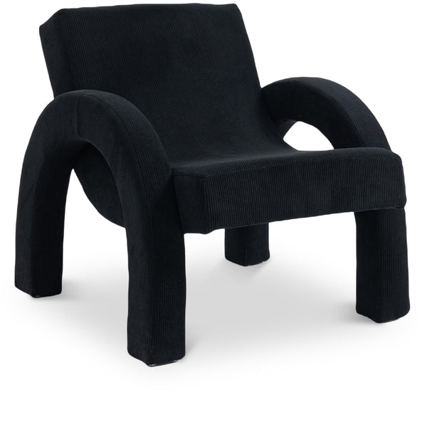 Meridian Corduroy Black Corduroy Fabric Accent Chair IMAGE 1