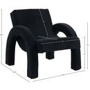 Meridian Corduroy Black Corduroy Fabric Accent Chair IMAGE 9