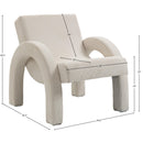 Meridian Corduroy Cream Corduroy Fabric Accent Chair IMAGE 9