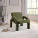 Meridian Corduroy Green Corduroy Fabric Accent Chair IMAGE 2