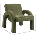 Meridian Corduroy Green Corduroy Fabric Accent Chair IMAGE 9