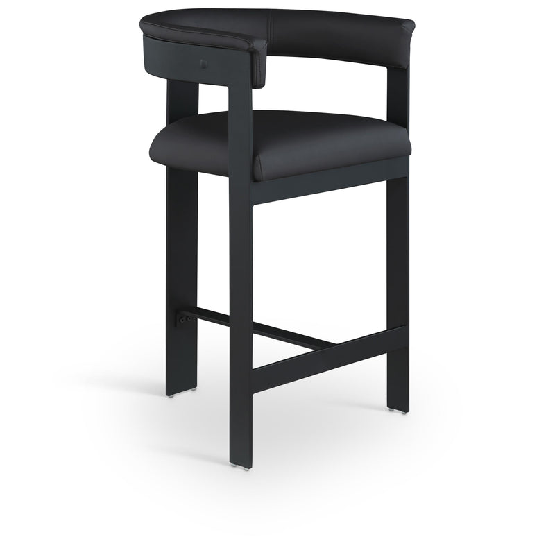 Meridian Romeo Black Vegan Leather Counter Stool IMAGE 1