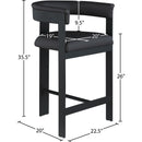 Meridian Romeo Black Vegan Leather Counter Stool IMAGE 7