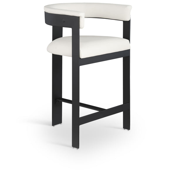 Meridian Romeo Cream Vegan Leather Counter Stool IMAGE 1